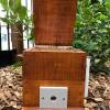 Stained OATH Stingless Native Bee Hive Perspex Viewing, Hinged Lid Design With Roof 