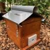 Stained OATH Stingless Native Bee Hive Perspex Viewing, Hinged Lid Design With Roof 