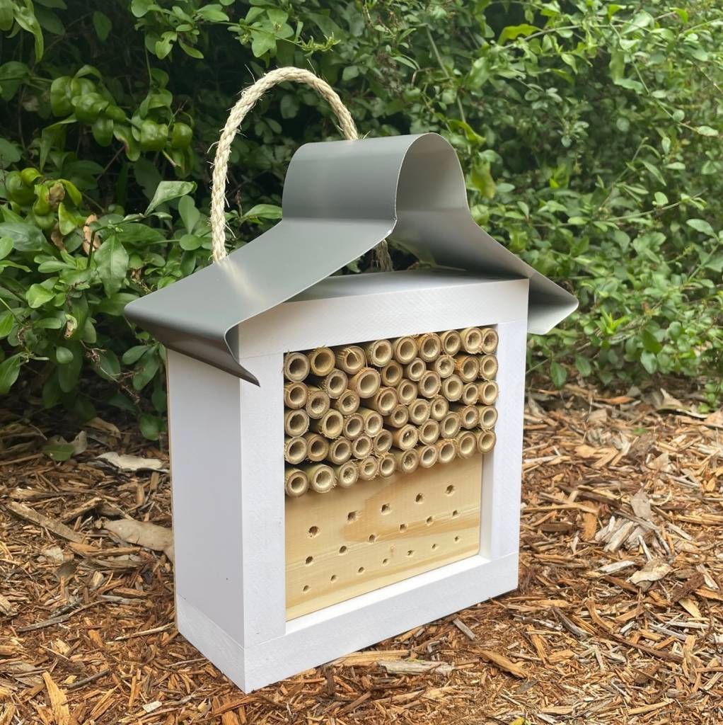 Solitary Native Bee Hotel Australian Ladybird & Insect House White