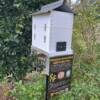 Native Bee Hive Sign on Picket Stand